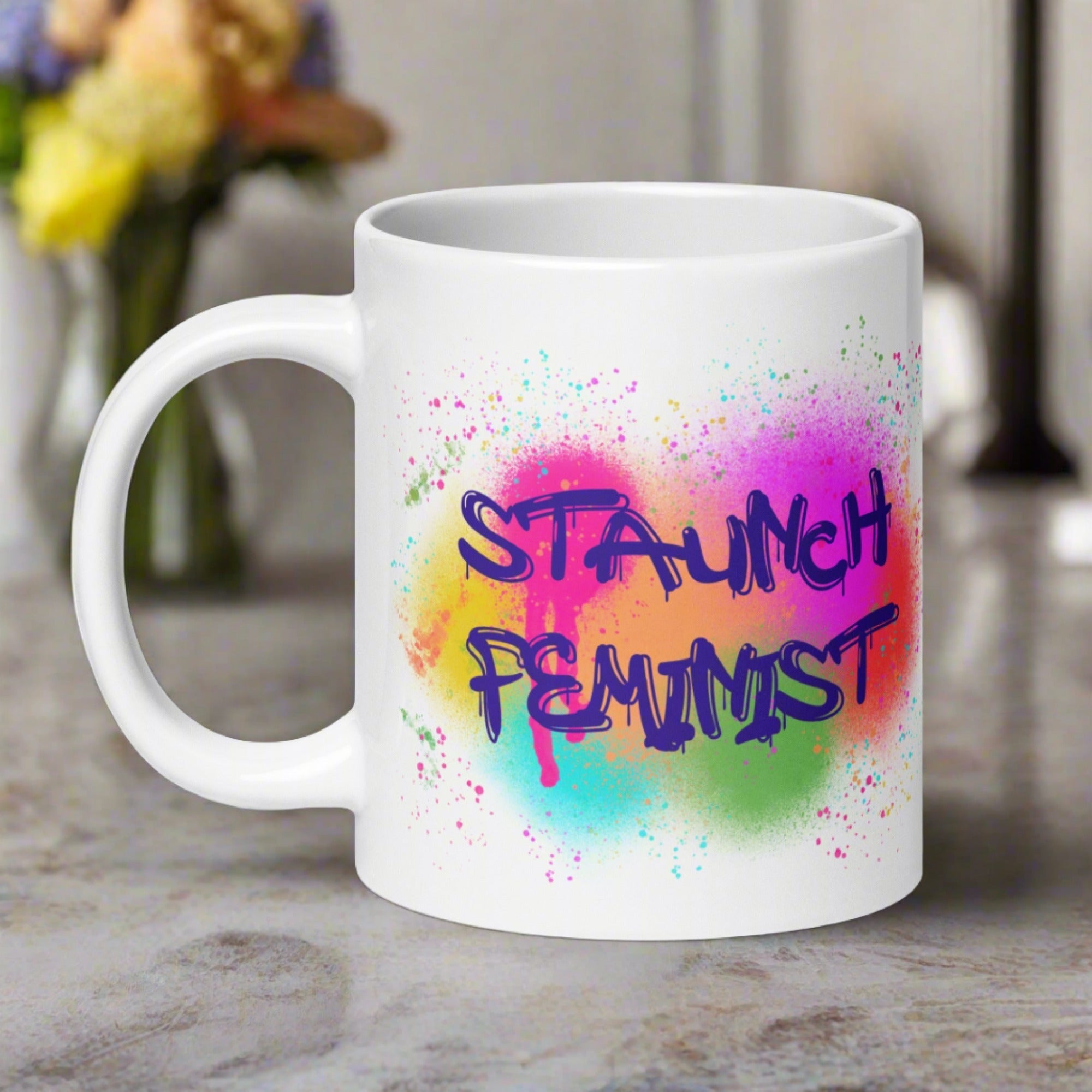 Staunch Feminist Graffiti Glossy Mug