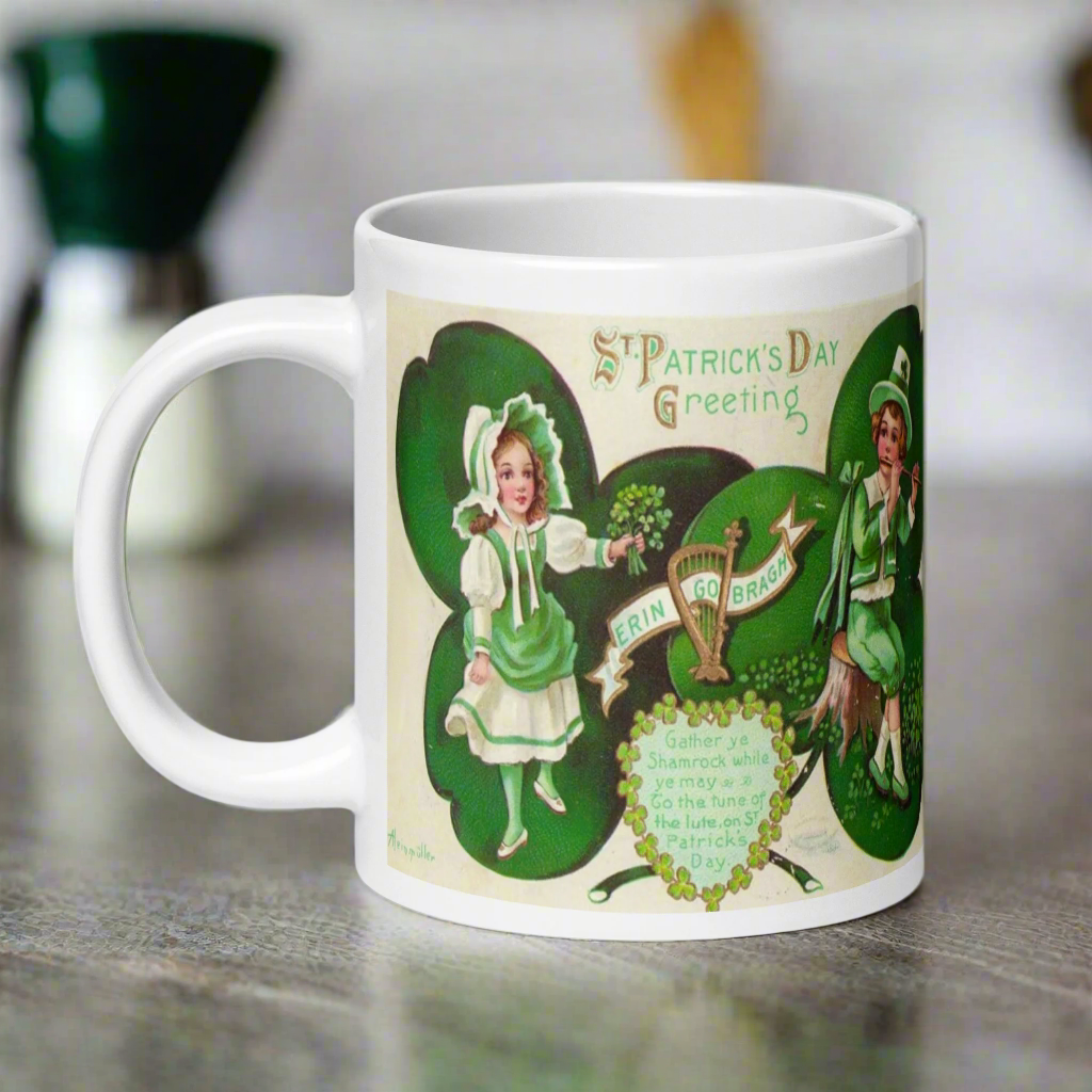 St. Patrick's Day Erin Go Bragh Vintage Irish Print Coffee Mug