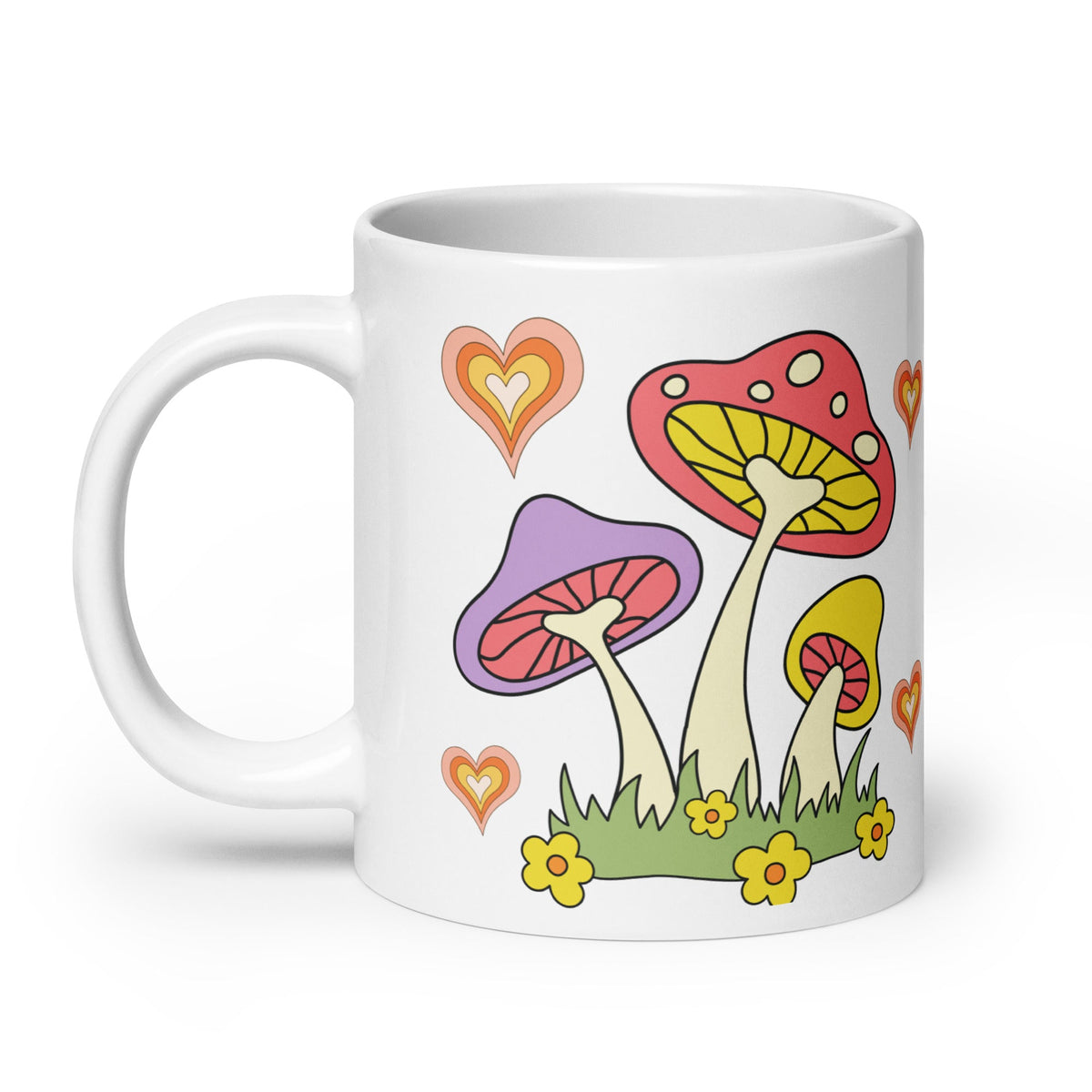 70s Retro Mushroom Coffee Mug Glossy Ceramic Mug