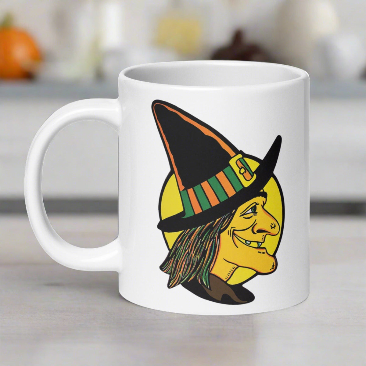 Halloween Witch Full Moon Retro Vintage Ceramic Glossy Mug