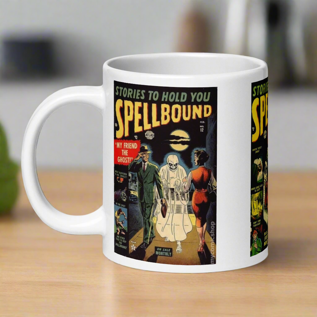 Stories To Hold You Spellbound Retro Vintage Comic Book Covers Halloween Glossy Coffee Mug