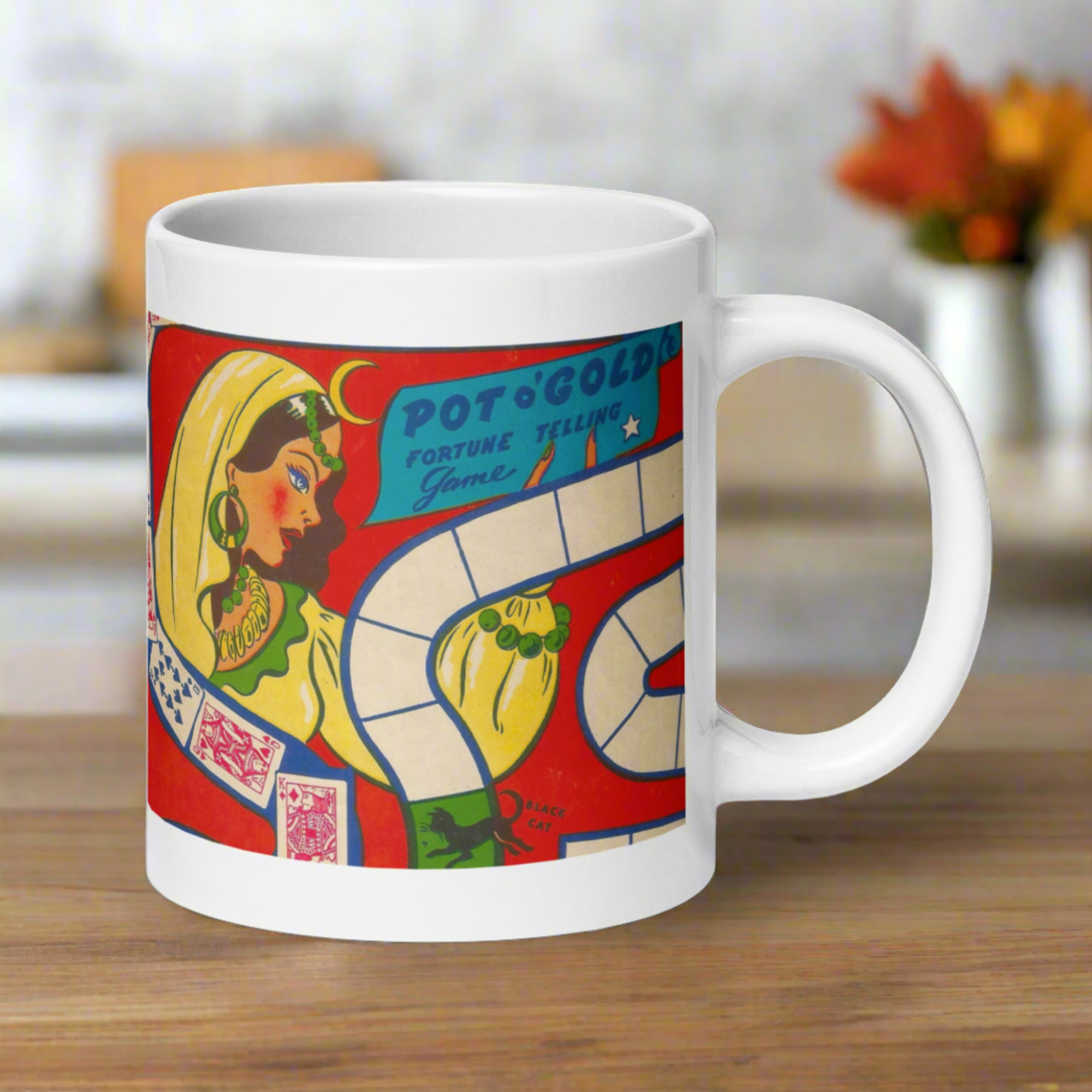Fortune Telling Vintage Pot O'Luck Board Game Retro Halloween Glossy Coffee Mug