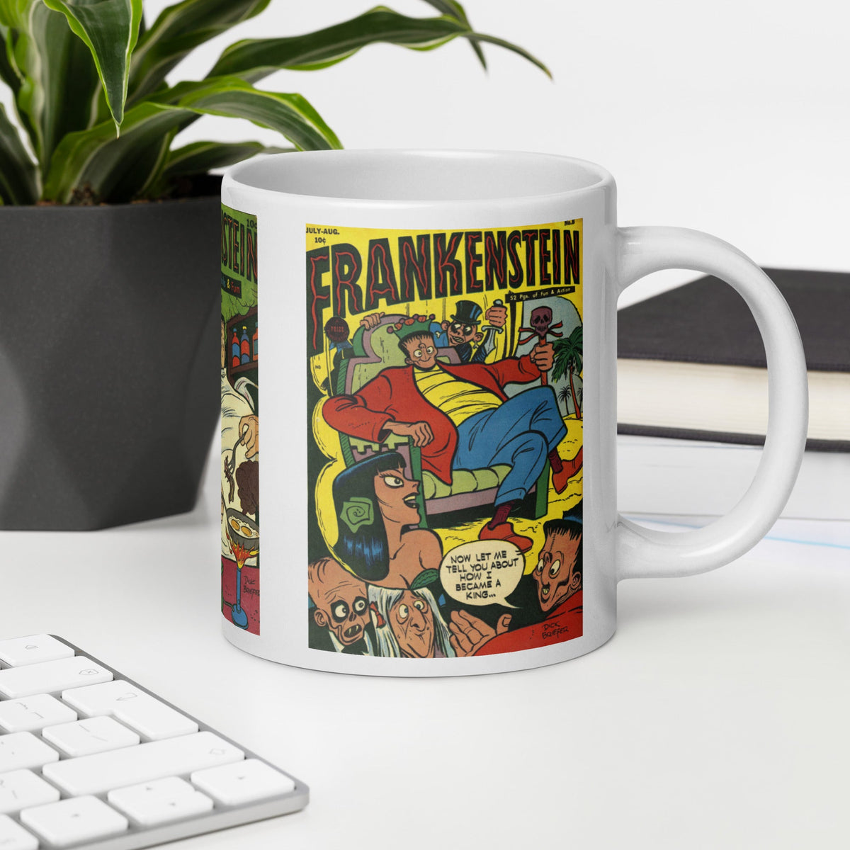 Frankenstein Retro Vintage Comic Book Cover Halloween Coffee Mug