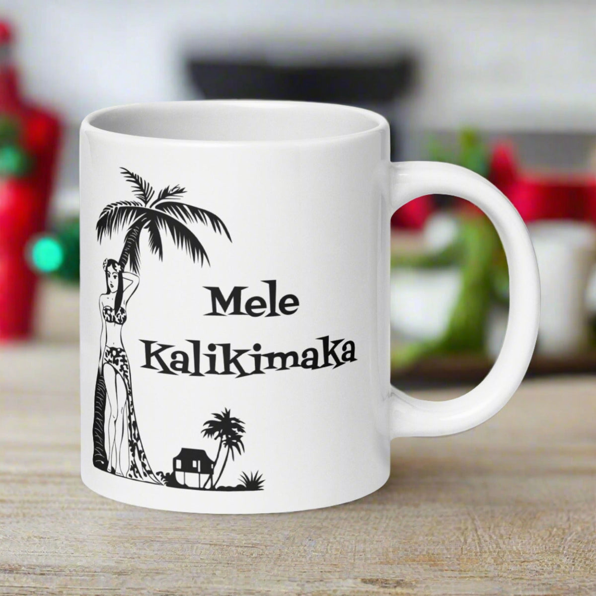 Mele Kalikimaka Atomic Era Style Christmas Glossy Coffee Mug